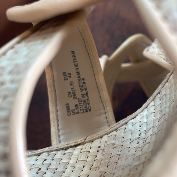 NWOT Coach Talina Tan rafia platform heels - Picture 6 of 12